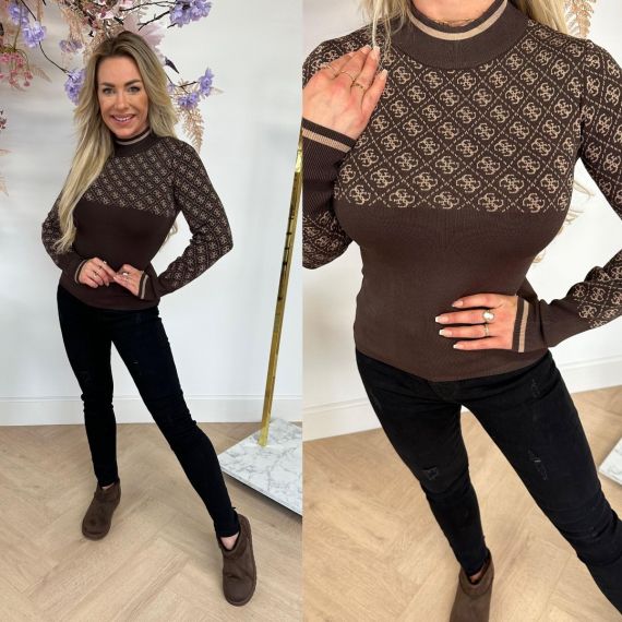 GUESS LISE 4G SWEATER W3BR81Z37K0 F1KM BROWN