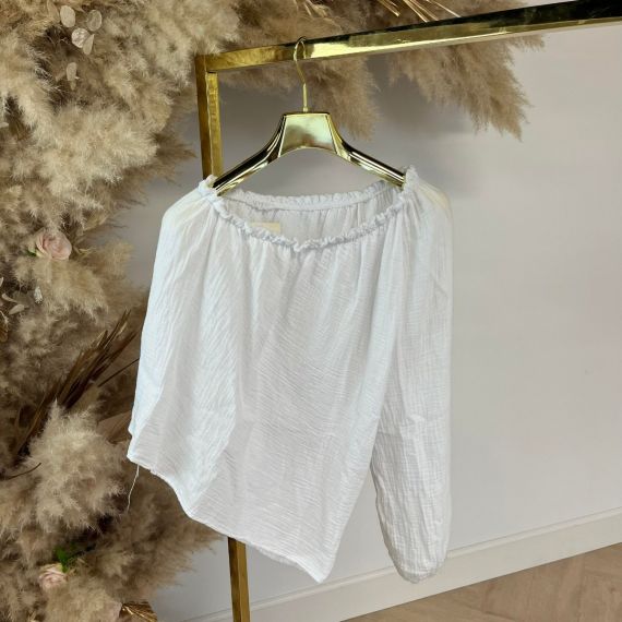 ONE SHOULDER TOP WHITE
