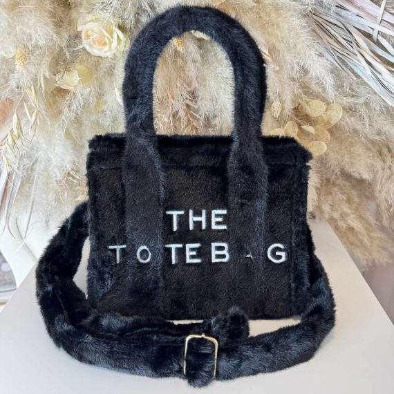 FAKE FUR TOTE BAG H3235 BLACK