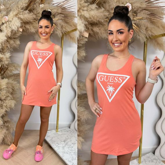 GUESS BEACH LOGO TANKTOP DRESS E3GP03JA914 F5O3 ORANGE