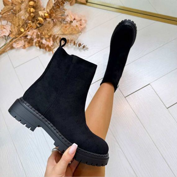 *SALE* BASIC SUEDINE BOOT 2515A-1 BLACK