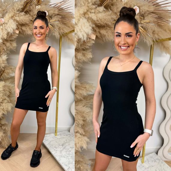 GUESS STELLA RIB SHORT DRESS V6GK11K3181 JLBK