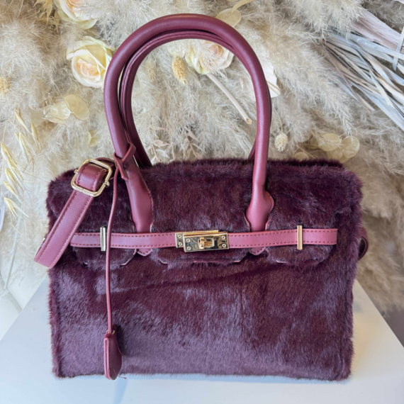 BIRK FURRY BAG D3331 WINERED