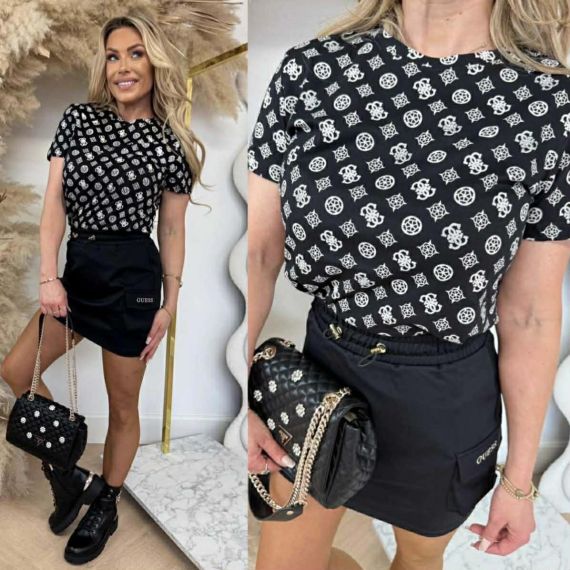 **LAATSTE MAAT XS** GUESS GLORIA T-SHIRT V5YI04I3Z14 BLACK