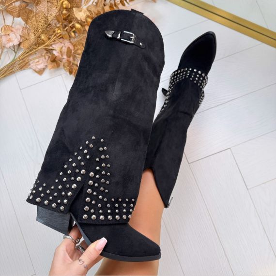 *SALE* STUDS SLEEVE LAARS Y-2309 BLACK *WEBONLY*