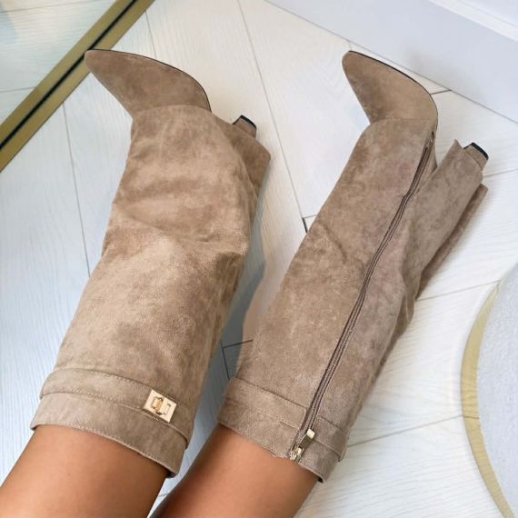 DONNA SUEDINE BOOT CLS-603 KHAKI