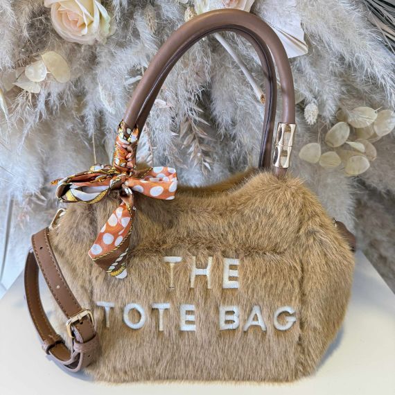 TOTE FAKE FUR BAG H3892 BROWN
