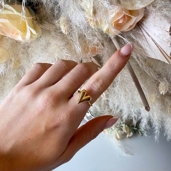 BIG HEART RING D1004 GOLD