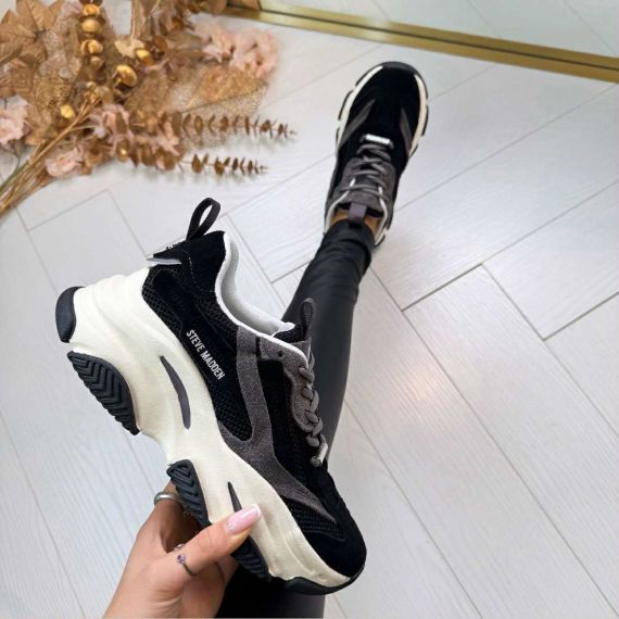 STEVE MADDEN POSSESSION-E SNEAKER 4652 BLACK SMOKE