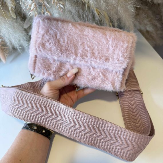 FAKE FUR WALLET BAG Q3215 PINK