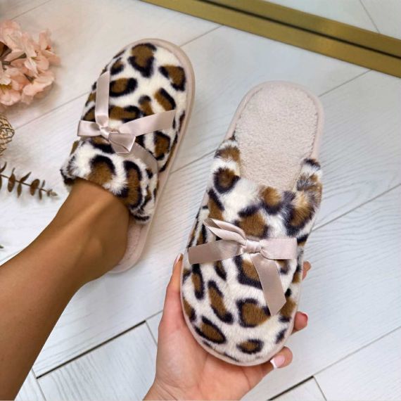 LEOPARD PANTOFFEL 9233-22 BEIGE