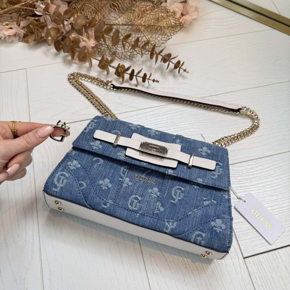 *DEFECT* GUESS BAG GREYSON II DG920621 DENIM/BONE