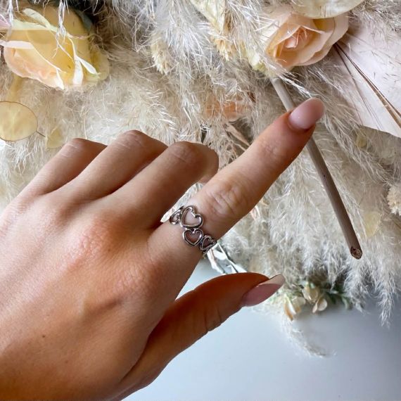 HEART SWIRL RING SILVER