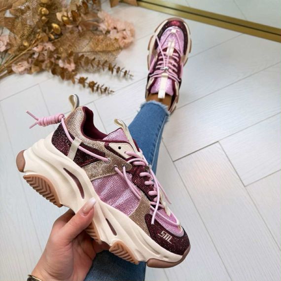 STEVE MADDEN VAULT 2R SNEAKER 3549 BURGUNDY PNK