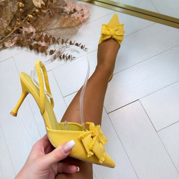 CUTE BOW HEEL 100-479 YELLOW