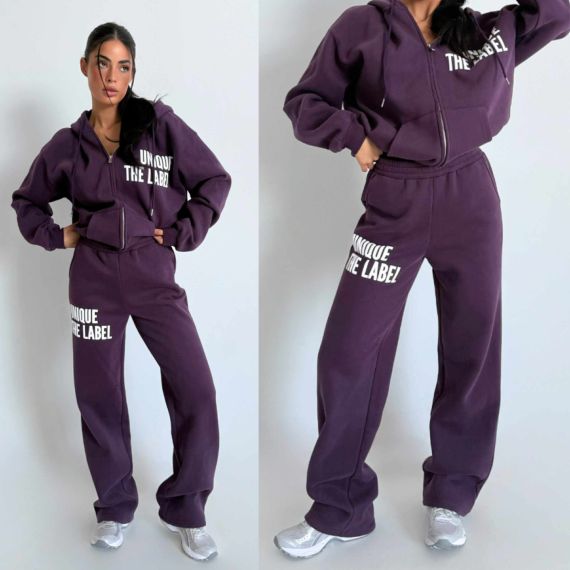 UNIQUE THE LABEL JOLEEN JOGGER PANTS DEEP BERRY