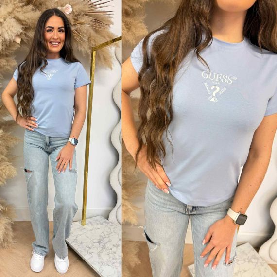 GUESS COLETTE TEE V4YI21KCDH1 G7HP LICHT BLAUW