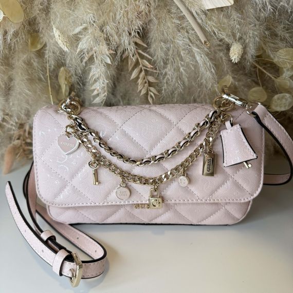 GUESS LIBBY FLAP CROSSBODY BAG GG991220 LIGHTROSE