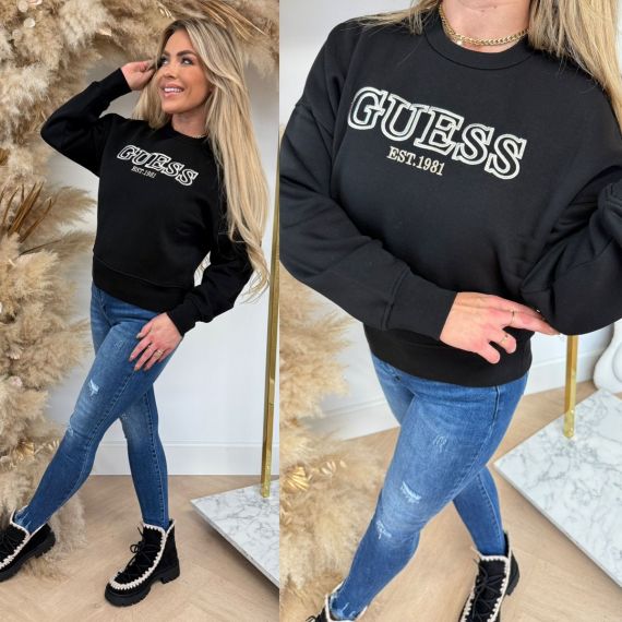 GUESS SWEATER MIDGE CN SWEATER V4BQ03 KCHX0 JBLK