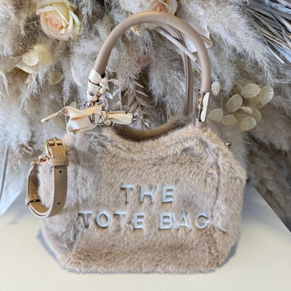 TOTE FAKE FUR BAG H3892 APRICOT