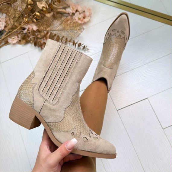 SNAKE COWBOY BOOT DES8062 KHAKI/SUE