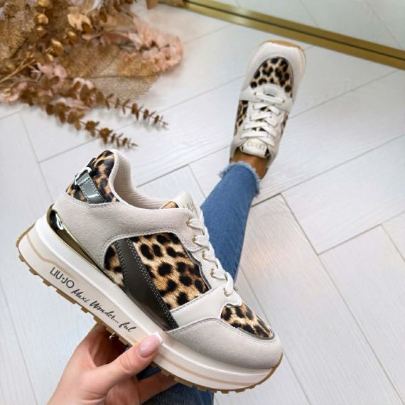 LIU JO MAXI WONDER 91 SNEAKER BA6011 PX811 MILK/PIOMBO
