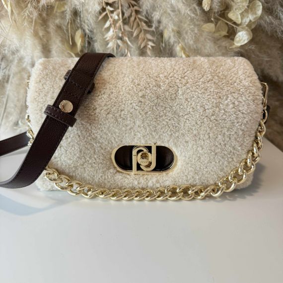 LIU JO LAPUFFY TEDDY FLAP BAG AF5138 E0692 MORO LIGHT