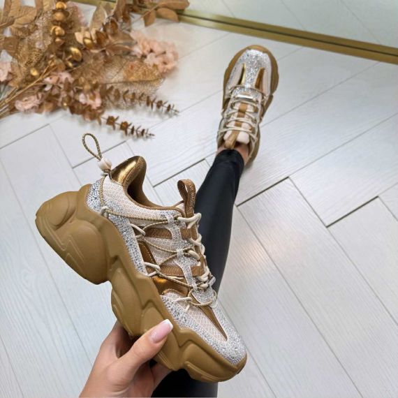 STEVE MADDEN SPECTATOR-*R* SNEAKER 3240 BRONZE GOLD/SILVER