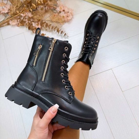 *ACTIE* ZIPPER BOOT DES657 BLACK