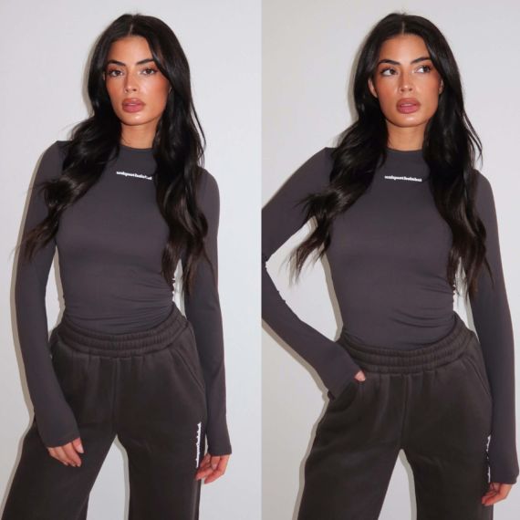 UNIQUE THE LABEL ROBYN **LONGSLEEVE** CHARCOAL