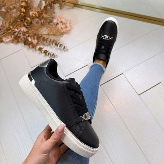 LIU JO KIKI 01 SNEAKER BF5063 PX026 BLACK/SILVER