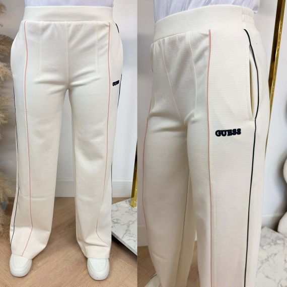 GUESS GEORGIA WIDE LEG PANTS V6RB00KD852 G1O6 OFF WHITE