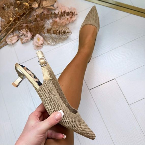 LA STRADA HEEL 2403346-4543 GOLD/SILVER KNITTED