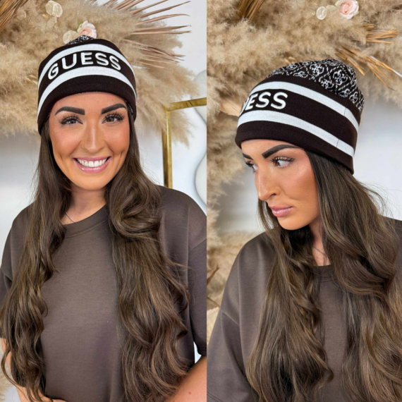 GUESS SEVYN 4G LOGO BEANIE W4BZ21Z3JD2 FNHT BROWN