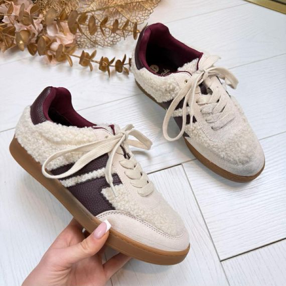 *DEFECT* LA STRADA SNEAKER 2404032-4022 BEIGE TEDDY MAAT 40