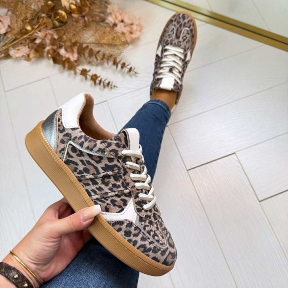 DWRS MIRABEL LEOPARD SNEAKER B11548-05 BEIGE/STEEL