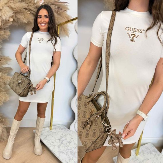 GUESS COLETTE DRESS V4YK02KCDH1 D001 BEIGE