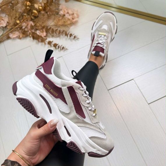 STEVE MADDEN SNEAKER POSSESSION-E 4652 WHT CHERRY LACQ