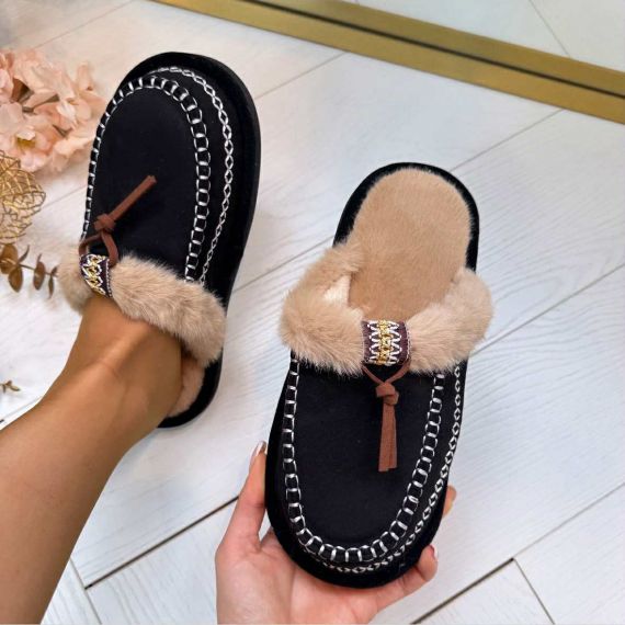 INDY PANTOFFEL 608 BLACK