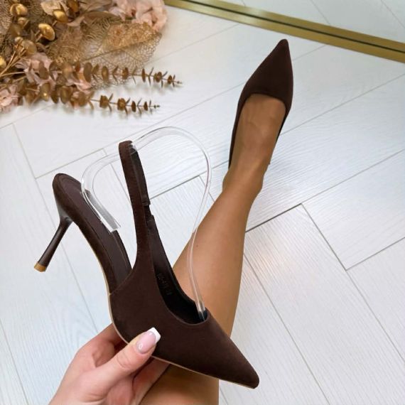 PERFECT SUEDINE HEEL 100-476 BROWN