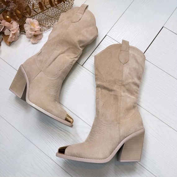 **LAATSTE MAAT 37** GOLDEN DETAIL COWBOY LAARS DES956 BEIGE/SUE