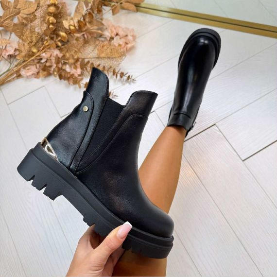 GOLDEN DETAIL BOOT XJ-953 BLACK