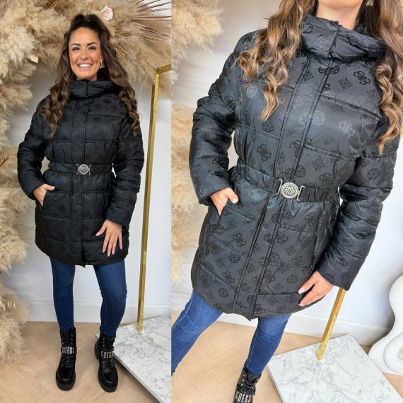 GUESS IMMA LOGO MIDI PUFFERJACKET W5BL44W2912 BLACK