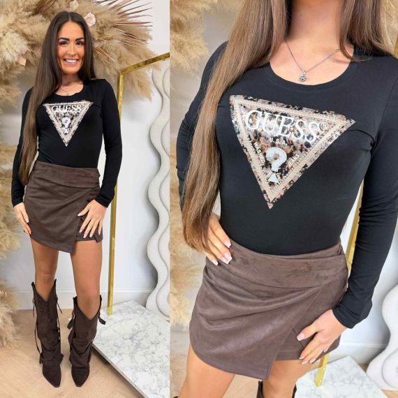 GUESS CN LEO TRIANGLE TOP W6RI33J1314 JLBK