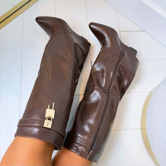 HAILY LAARS MET SLEEHAK DES8503 BROWN/PU