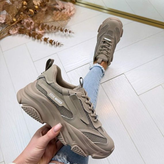STEVE MADDEN POSSESSION-E SNEAKER 0033 DARK TAUPE