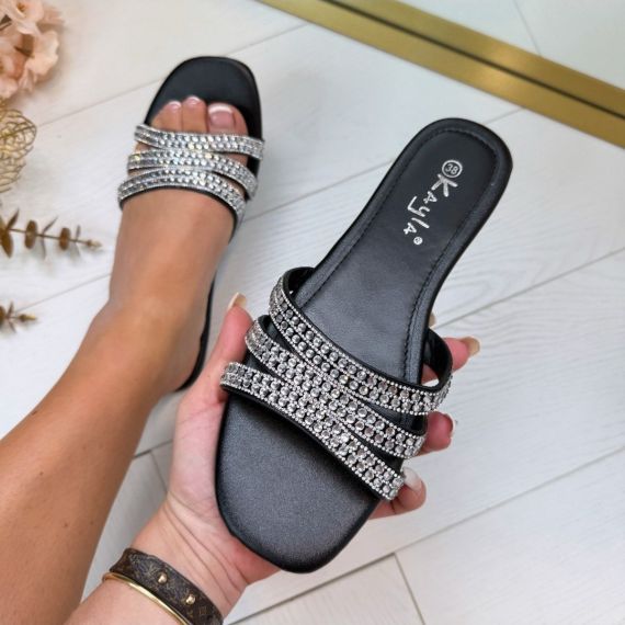 TRIPLE SPARKLING SLIPPER L-33 BLACK