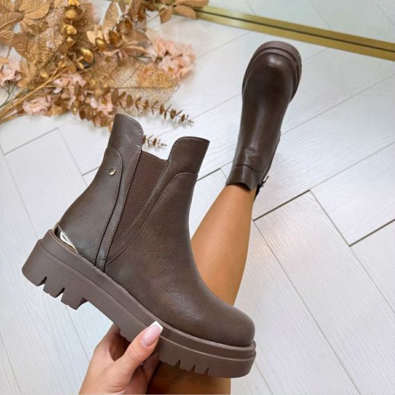 GOLDEN DETAIL BOOT XJ-953 BROWN