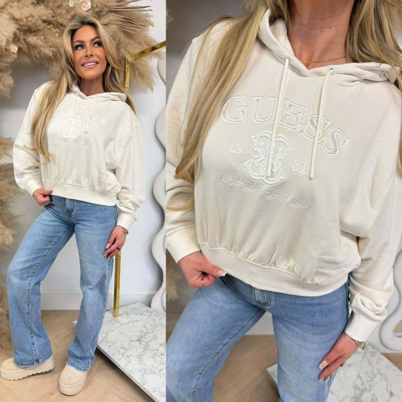 GUESS YAYOI HOODIE SWEATER V6RQ03KD761 G012 OFFWHITE