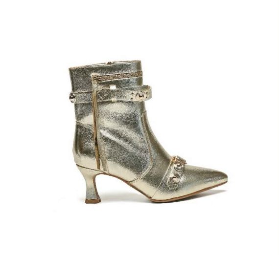 *ACTIE* STUDDED ZIP HEEL DES820 GOLD